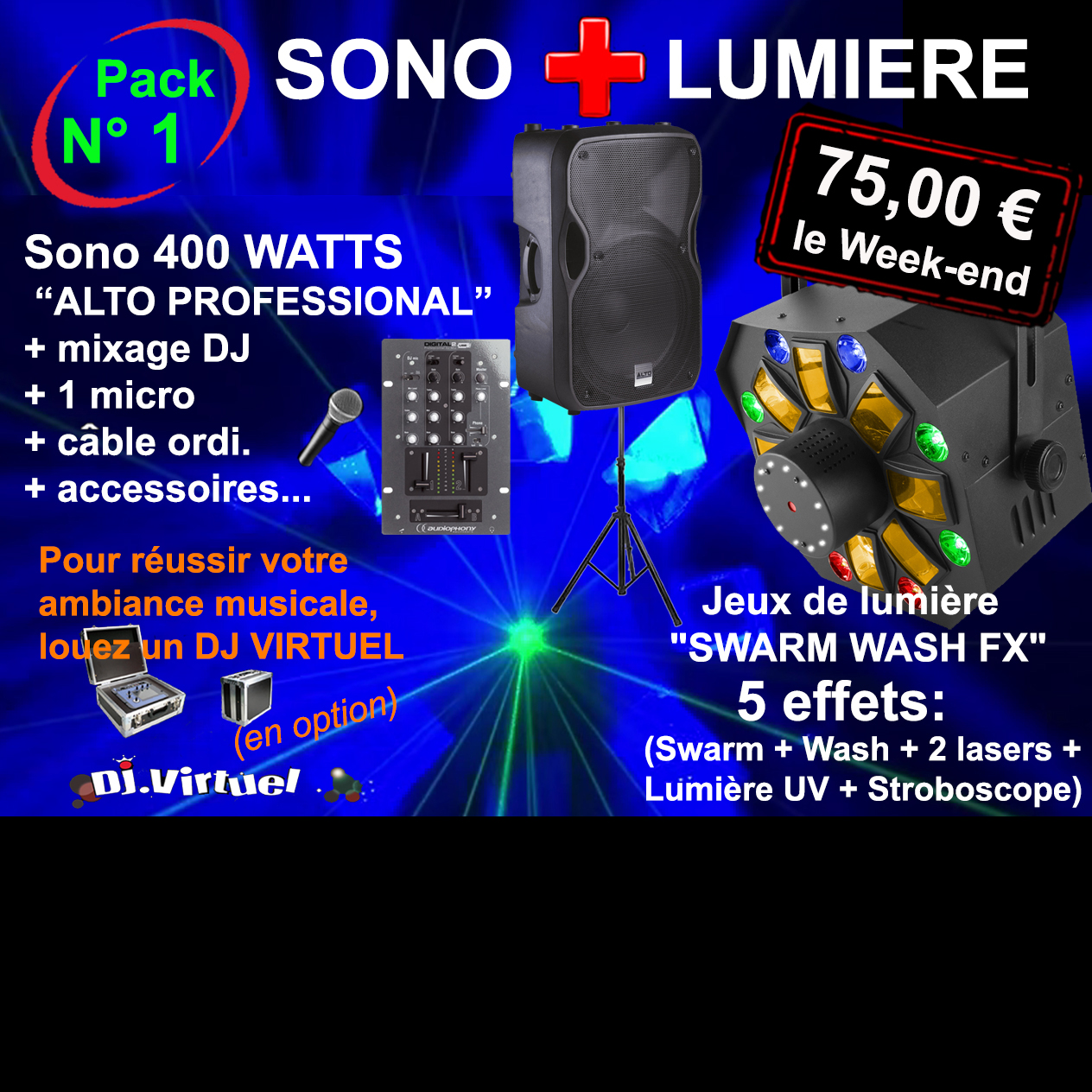 LOCATION SONO + ECLAIRAGE PACK N°1 - synthomusic